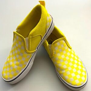 Vans Kids Classic Yellow and White Checkered slip on Sneakers size 3